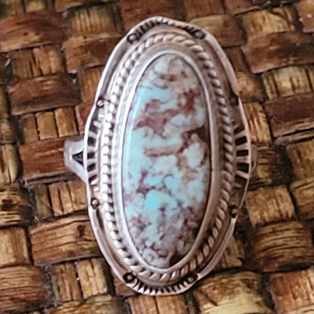 Rare Turquoise Sterling Silver Ring Size 6